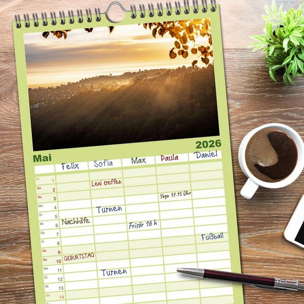 Produktbild: Familienplaner 2026 - Naturparadies Pf&auml;lzerwald mit 5 Spalten (Wandkalender, 21 x 45 cm) CALVENDO