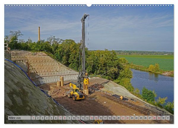 Produktbild: Die Saalequerung Salzm&uuml;nde &ndash; Br&uuml;ckenbau der A143 (Wandkalender 2026 DIN A2 quer), CALVENDO Monatskalender