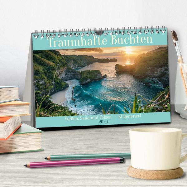 Produktbild: Traumhafte Buchten (Tischkalender 2026 DIN A5 quer), CALVENDO Monatskalender