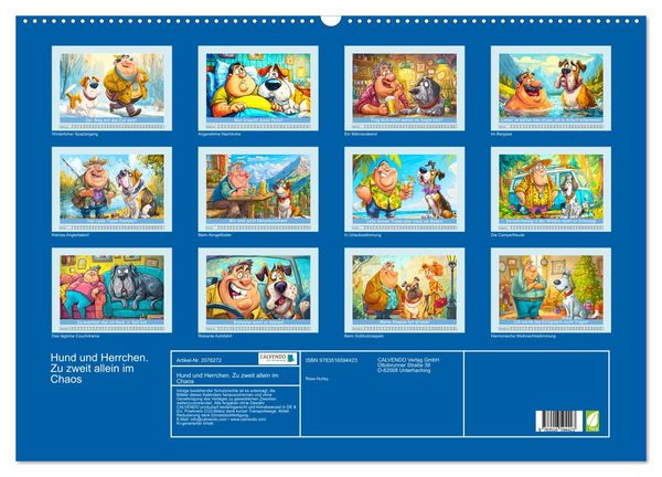 Produktbild: Hund und Herrchen. Zu zweit allein im Chaos (Wandkalender 2026 DIN A2 quer), CALVENDO Monatskalender