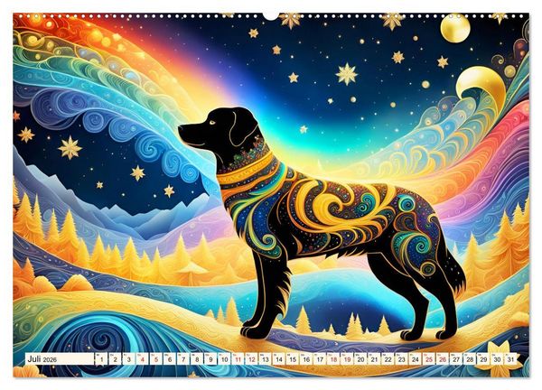 Produktbild: Tiere aus Regenbogenfarben (hochwertiger Premium Wandkalender 2026 DIN A2 quer), Kunstdruck in Hochglanz