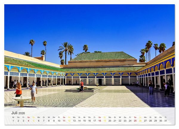Produktbild: Marrakesch die rote Stadt (Wandkalender 2026 DIN A4 quer), CALVENDO Monatskalender