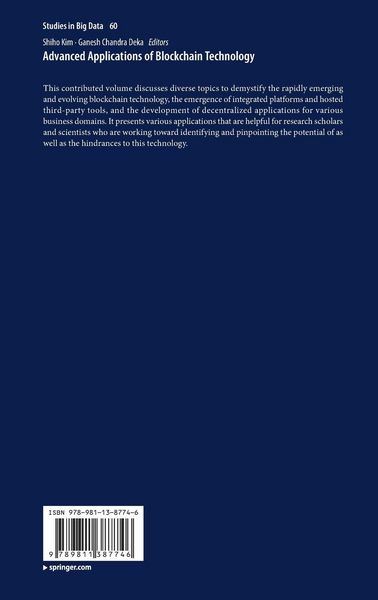 Produktbild: Advanced Applications of Blockchain Technology