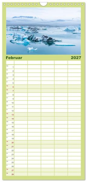 Produktbild: Familienplaner 2027 - Stille Naturmomente mit 5 Spalten (Wandkalender, 21 x 45 cm) CALVENDO