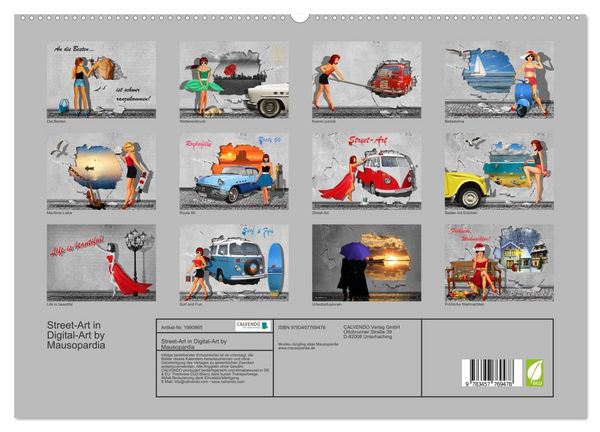 Produktbild: Street-Art in Digital-Art by Mausopardia (hochwertiger Premium Wandkalender 2026 DIN A2 quer), Kunstdruck in Hochglanz