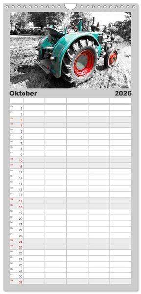 Produktbild: Familienplaner 2026 - Trecker-Liebhaber mit 5 Spalten (Wandkalender, 21 x 45 cm) CALVENDO