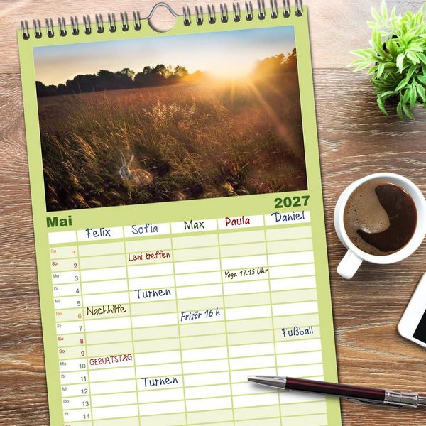 Produktbild: Familienplaner 2027 - Dreieich Natur Pur mit 5 Spalten (Wandkalender, 21 x 45 cm) CALVENDO