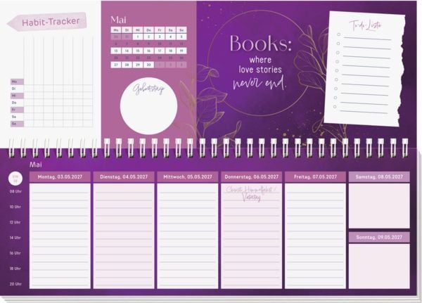 Produktbild: Tischkalender 2027 quer: I believe in Book Love