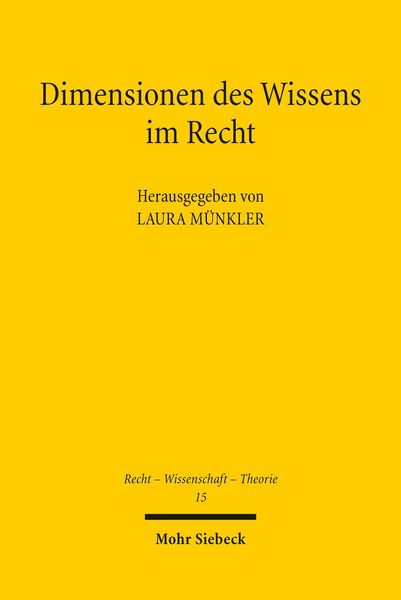 Produktbild: Dimensionen des Wissens im Recht