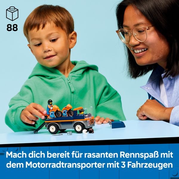 Produktbild: LEGO City 60491 Motorradtransporter, Spielzeug LKW und 2 Minifiguren