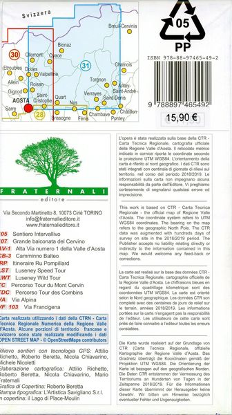 Produktbild: Carta n. 31. Valpelline, Saint-Barth&eacute;lemy, Aosta 1:25.000