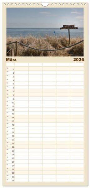 Produktbild: Familienplaner 2026 - Sylt-Momente mit 5 Spalten (Wandkalender, 21 x 45 cm) CALVENDO