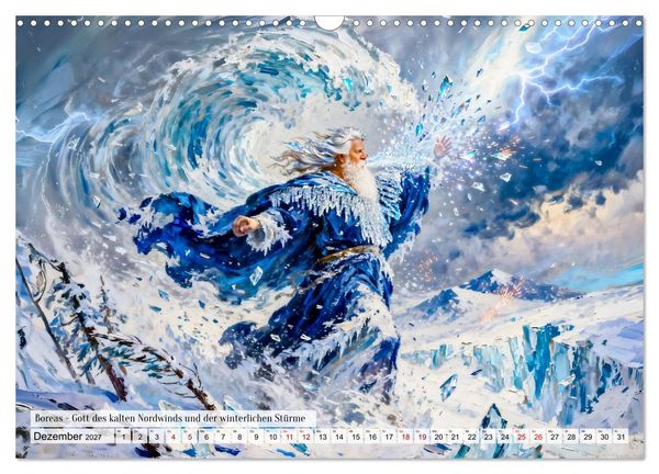 Produktbild: G&ouml;tter der Elemente - Griechische Mythologie Kunstkalender (Wandkalender 2027 DIN A3 quer), CALVENDO Monatskalender