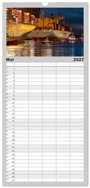 Produktbild: Familienplaner 2027 - Magic Nights Containerschiffe mit 5 Spalten (Wandkalender, 21 x 45 cm) CALVENDO