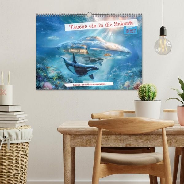 Produktbild: Tauche ein in die Zukunft - Science Fiction Unterwasserwelten (Wandkalender 2027 DIN A3 quer), CALVENDO Monatskalender