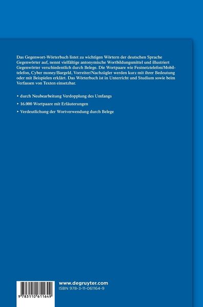 Produktbild: Das Gegenwort-W&ouml;rterbuch
