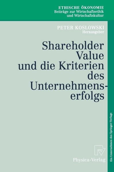 Produktbild: Shareholder Value und die Kriterien des Unternehmenserfolgs