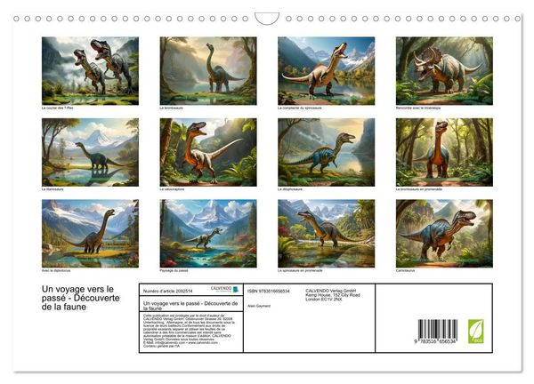Produktbild: Un voyage vers le pass&eacute; - D&eacute;couverte de la faune (Calendrier mural 2026 DIN A3 vertical), CALVENDO calendrier mensuel