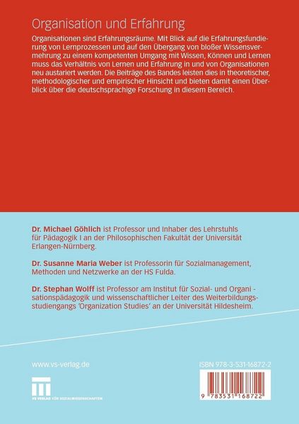 Produktbild: Organisation und Erfahrung