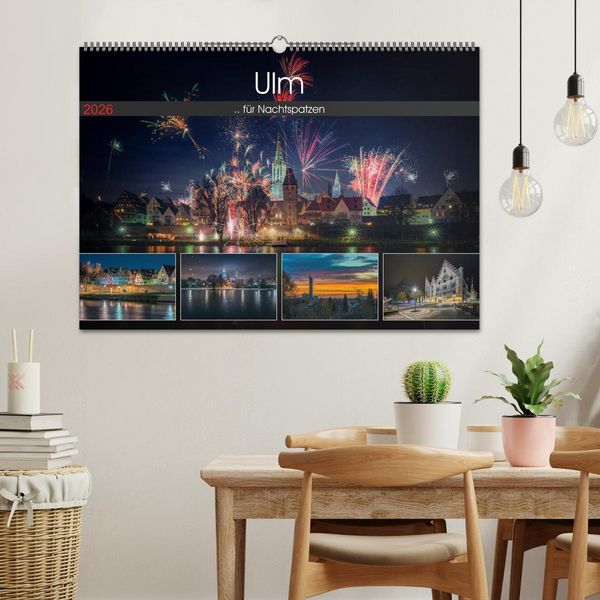 Produktbild: Ulm f&uuml;r Nachtspatzen (Wandkalender 2026 DIN A2 quer), CALVENDO Monatskalender