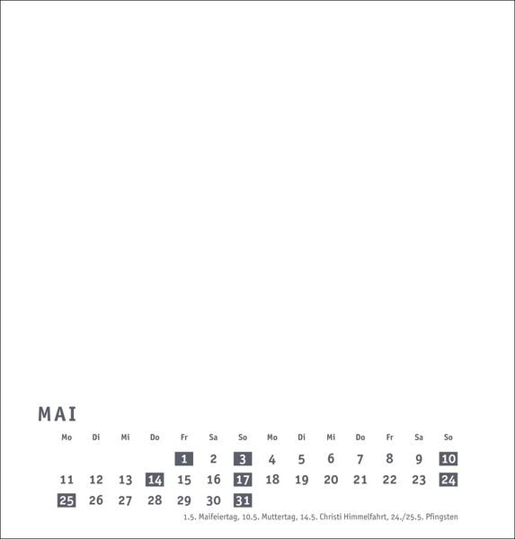 Produktbild: Premium-Bastelkalender weiß mittel 2026
