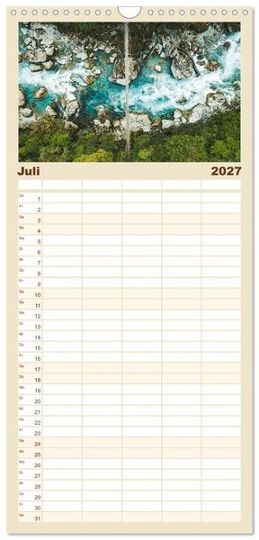 Produktbild: Familienplaner 2027 - Neuseeland - Landschaftstr&auml;ume mit 5 Spalten (Wandkalender, 21 x 45 cm) CALVENDO