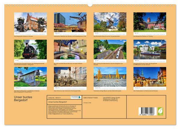 Produktbild: Unser buntes Bergedorf (hochwertiger Premium Wandkalender 2026 DIN A2 quer), Kunstdruck in Hochglanz