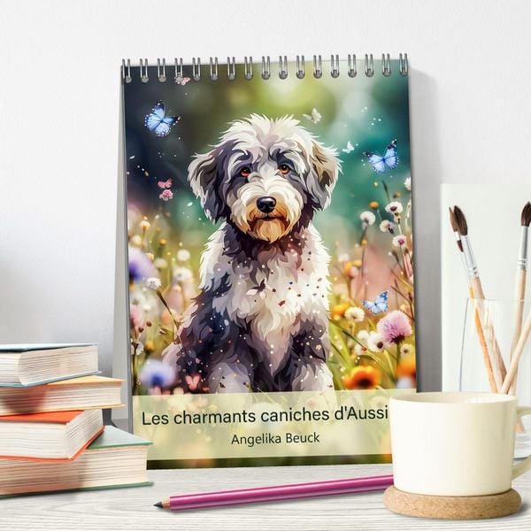 Produktbild: Les charmants caniches d'Aussied - Angelika Beuck (Calendrier de bureau 2026 DIN A5 horizontal), CALVENDO calendrier mensuel