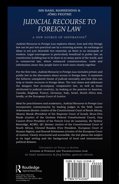 Produktbild: Judicial Recourse to Foreign Law