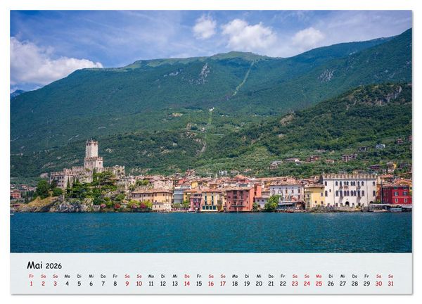 Produktbild: Malcesine - Am Ostufer des Gardasees (hochwertiger Premium Wandkalender 2026 DIN A2 quer), Kunstdruck in Hochglanz