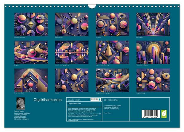 Produktbild: Objektharmonien (Wandkalender 2026 DIN A3 quer), CALVENDO Monatskalender