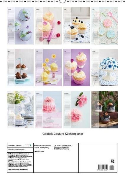 Produktbild: Geb&auml;ck-Couture K&uuml;chenplaner (Wandkalender immerw&auml;hrend DIN A2 hoch)