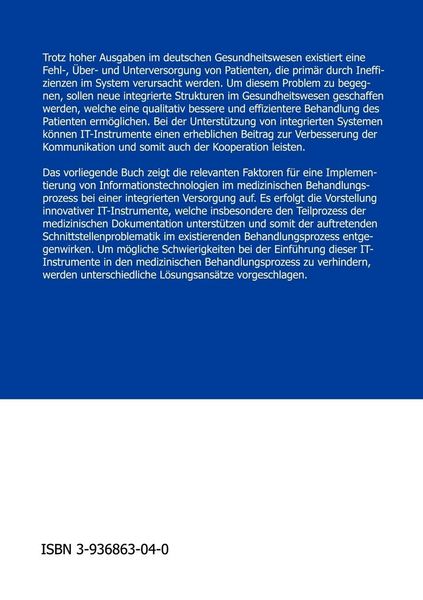 Produktbild: IT-Unterst&uuml;tzung f&uuml;r den medizinischen Prozess in der integrierten Versorgung