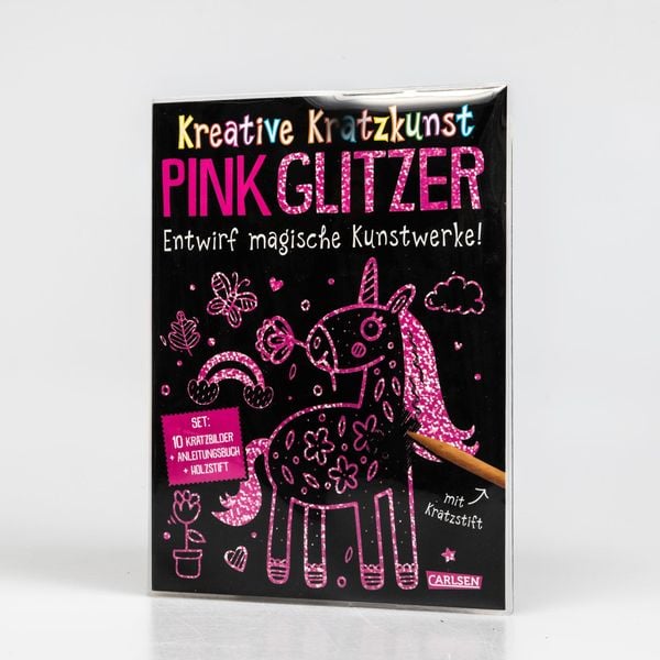 Produktbild: Kratzbilder f&uuml;r Kinder: Kreative Kratzkunst: Pink Glitzer