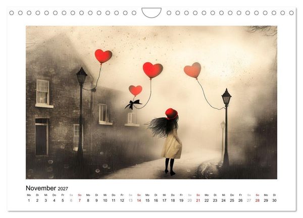 Produktbild: EIN HAUCH ROT (Wandkalender 2027 DIN A4 quer), CALVENDO Monatskalender