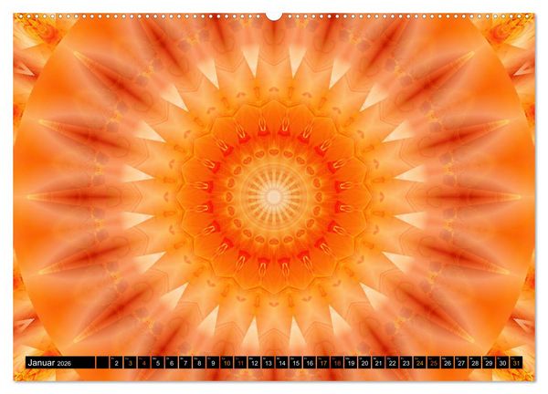Produktbild: Energie - Mandalas in orange (Wandkalender 2026 DIN A2 quer), CALVENDO Monatskalender