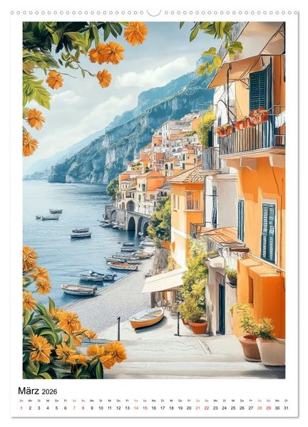 Produktbild: Dolce Vita an der K&uuml;ste von Amalfi (hochwertiger Premium Wandkalender 2026 DIN A2 hoch), Kunstdruck in Hochglanz