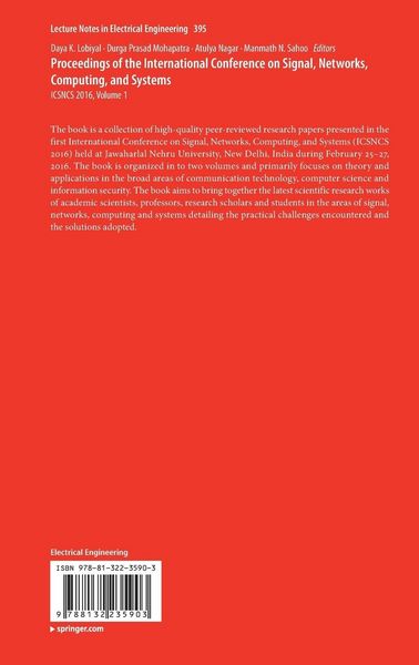 Produktbild: Proceedings of the International Conference on Signal, Networks, Computing, and Systems