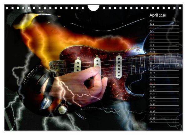 Produktbild: Rockgitarren Power (Wandkalender 2026 DIN A4 quer), CALVENDO Monatskalender