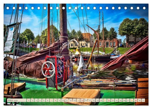 Produktbild: Ostfriesland - der alte Hafen Carolinensiel (Tischkalender 2026 DIN A5 quer), CALVENDO Monatskalender