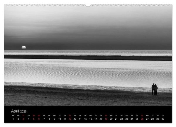 Produktbild: Ost-Friesische Schwarz-Wei&szlig;-Ansichten (Wandkalender 2026 DIN A2 quer), CALVENDO Monatskalender