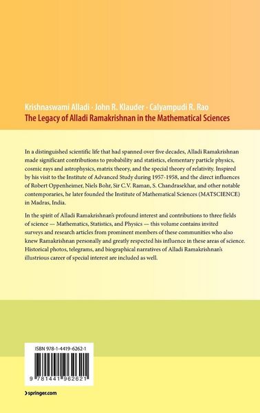 Produktbild: The Legacy of Alladi Ramakrishnan in the Mathematical Sciences