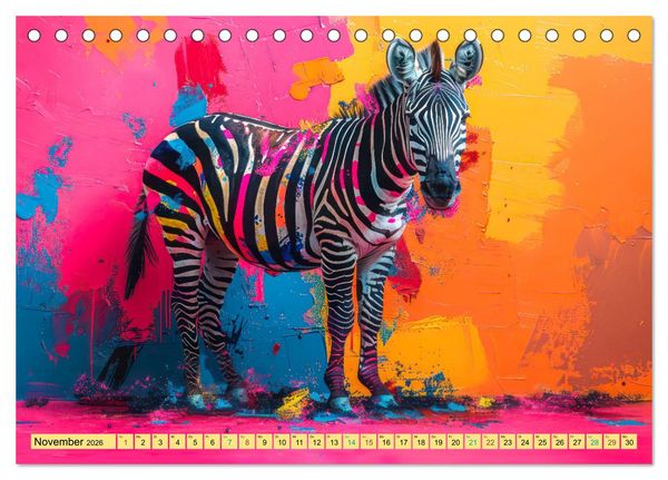Produktbild: Tiere im Pop Art Kleid (Tischkalender 2026 DIN A5 quer), CALVENDO Monatskalender