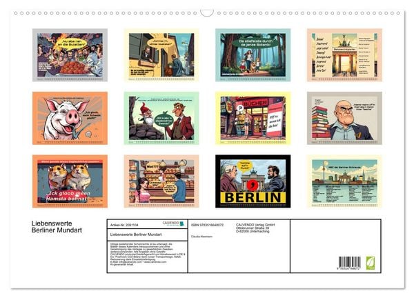 Produktbild: Liebenswerte Berliner Mundart (Wandkalender 2026 DIN A2 quer), CALVENDO Monatskalender