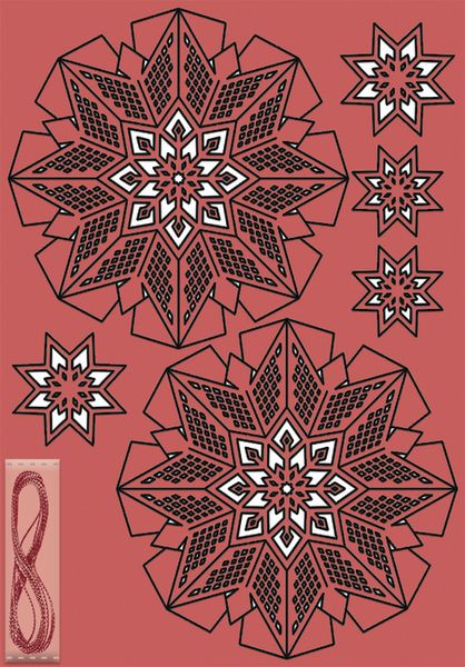 Produktbild: URSUS 3D-Glittersterne "Estelle", rot