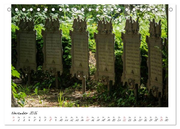 Produktbild: Alter Friedhof Freiburg (Tischkalender 2026 DIN A5 quer), CALVENDO Monatskalender