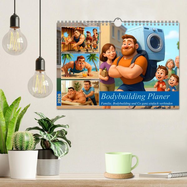 Produktbild: Bodybuilding Planer (Wandkalender 2026 DIN A4 quer), CALVENDO Monatskalender