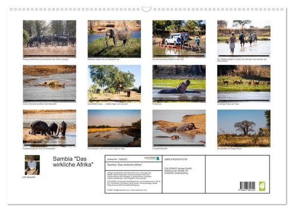 Produktbild: Sambia "Das wirkliche Afrika" (Wandkalender 2026 DIN A2 quer), CALVENDO Monatskalender