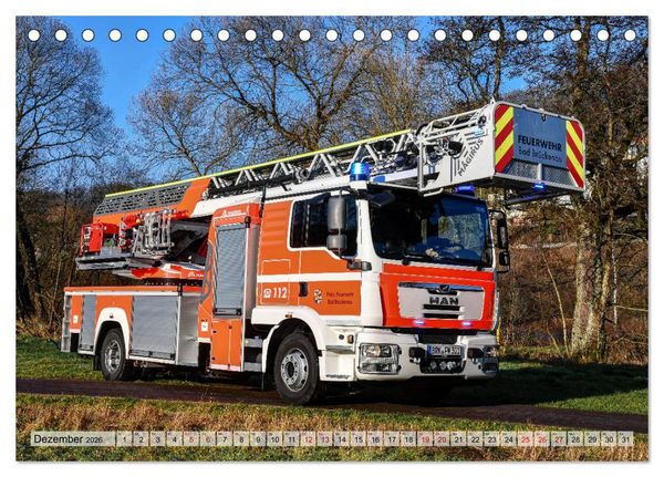 Produktbild: Feuerwehrfahrzeuge (Tischkalender 2026 DIN A5 quer), CALVENDO Monatskalender