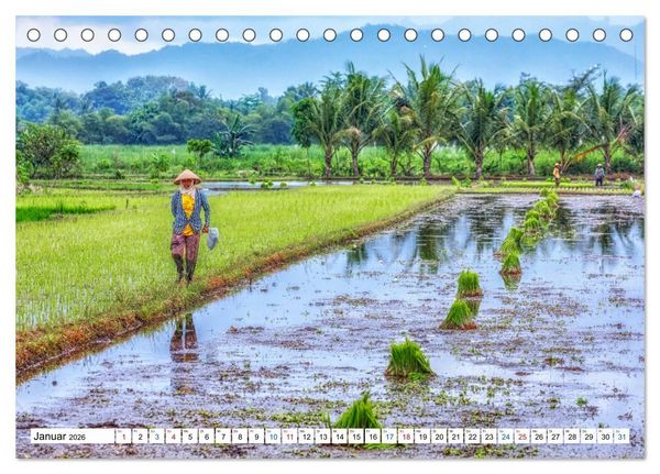 Produktbild: Java, Indonesische Insel im Feuerring (Tischkalender 2026 DIN A5 quer), CALVENDO Monatskalender